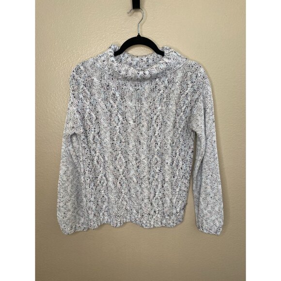 Soho New York & Company Womens Cable Knit Sweater M Long Sleeve Marled Gray - Picture 1 of 7